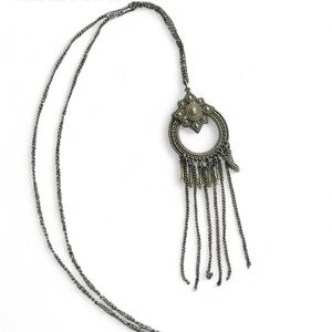 Bohemian Bronzish Fringe 18” Pendant Necklace
